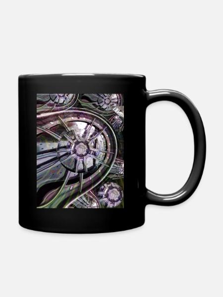 Abstract Fantasy, Cars - Full Colour Mug - black