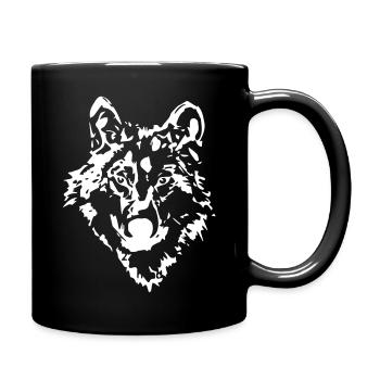 Dessin d’esquisse de loup - Mug uni - noir - Droite
