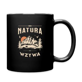 Die Natur ruft - Tasse einfarbig - Schwarz - Rechts