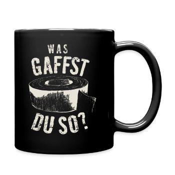 Bühne TV Fernsehen Techniker Gaffa Spruch Geschenk - Tasse einfarbig - Schwarz - Rechts