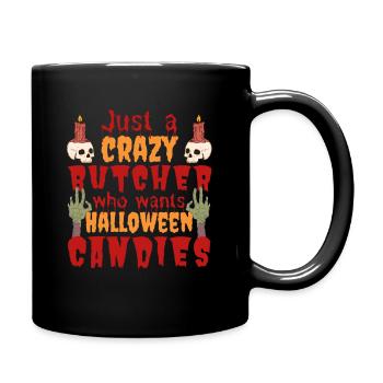 Creepy funny Halloween saying butcher - Full Colour Mug - black - Right