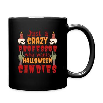 Creepy funny Halloween saying professor - Full Colour Mug - black - Right
