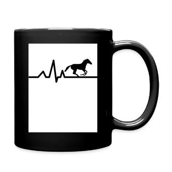 Reiten - Tasse einfarbig - Schwarz - Rechts