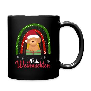 Merry Christmas Sweet Poodle Kawaii - Full Colour Mug - black - Right