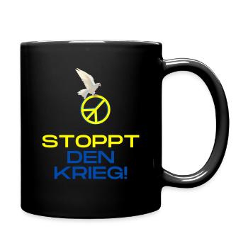 Stoppt den Krieg - Tasse einfarbig - Schwarz - Rechts