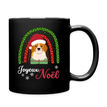 Weihnachten Süßer Beagle Kawaii - Tasse einfarbig - Schwarz - Rechts