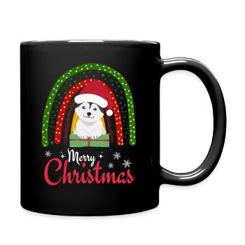 Christmas Sweet Husky Lover Kawaii - Full Colour Mug - black - Right