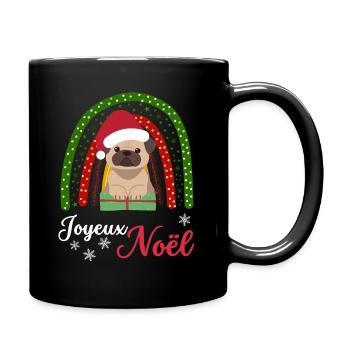 Weihnachten Süßer Mops Liebhaber Kawaii - Tasse einfarbig - Schwarz - Rechts