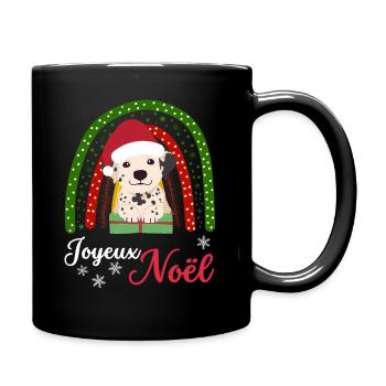 Weihnachten Süßer Dalmatiner Liebhaber Kawaii - Tasse einfarbig - Schwarz - Rechts