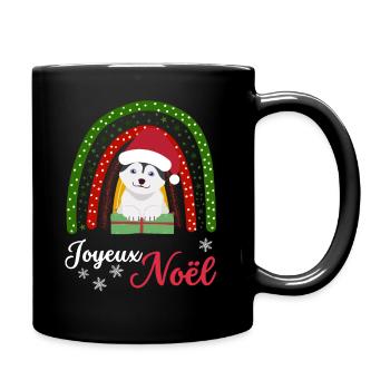 Christmas Sweet Husky Lover Kawaii - Full Colour Mug - black - Right