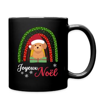 Merry Christmas Sweet Poodle Kawaii - Full Colour Mug - black - Right