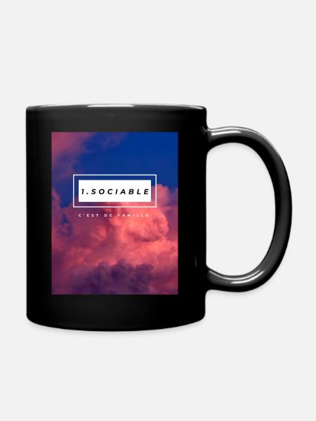 1 sociable - Mug uni - noir