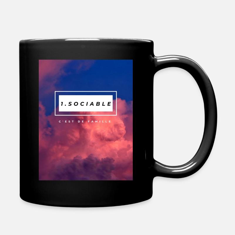 1 sociable - Mug uni - noir