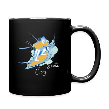 Santa Cruz CA Surf Vintage Retro Graphic Designs - Tasse einfarbig - Schwarz - Rechts