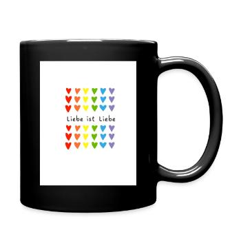 Liebe ist Liebe - Tasse einfarbig - Schwarz - Rechts