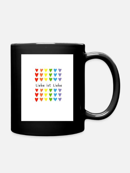 Liebe ist Liebe - Tasse einfarbig - Schwarz