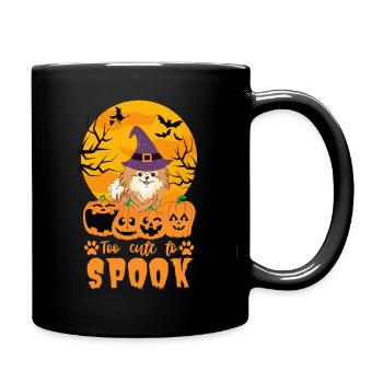 Cute Dwarf Spitz Halloween Costume Dog - Full Colour Mug - black - Right