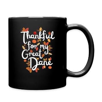 Reconnaissant pour mes feuilles d’automne Great Dane Great Dane - Mug uni - noir - Droite