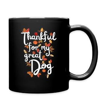 Reconnaissant pour mes grandes feuilles d’automne de chien de chien - Mug uni - noir - Droite