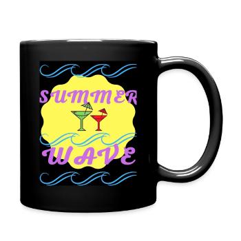 Summer Wave Design Cool - Full Colour Mug - black - Right