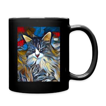 Norwegische Waldkatze Linas Design - Tasse einfarbig - Schwarz - Rechts