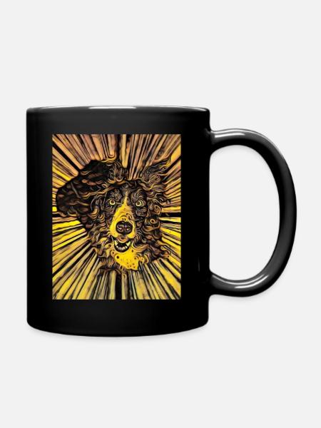 Border Collie Creativ Design - Tasse einfarbig - Schwarz