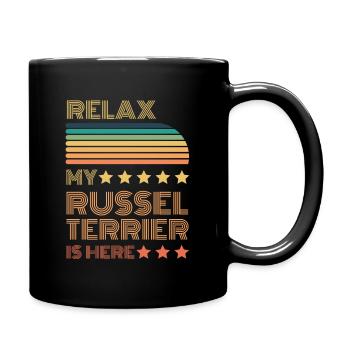 Relax my legendary Russel is here Retro - Full Colour Mug - black - Right
