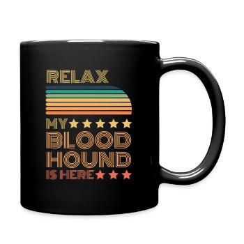Relax my legendary Bloodhound is here Retro - Full Colour Mug - black - Right