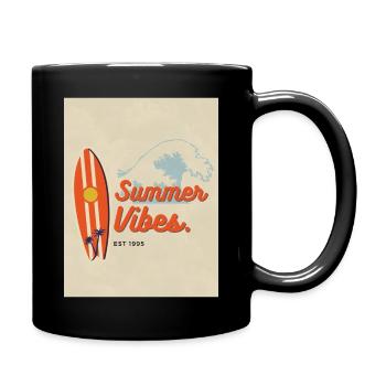 Summer vibes - Tasse einfarbig - Schwarz - Rechts