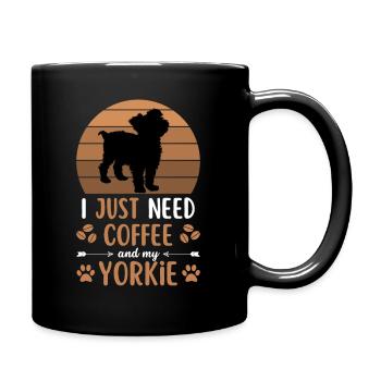 Yorkshire Terrier Café Rétro Dog Cafe - Mug uni - noir - Droite