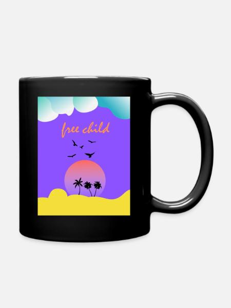 Free child - Tasse einfarbig - Schwarz