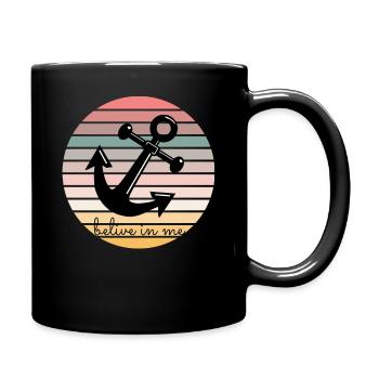 Anker - Tasse einfarbig - Schwarz - Rechts