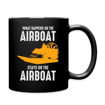 Airboat Fanboat Airboating Planeboat Swamp boat - Full Colour Mug - black - Right