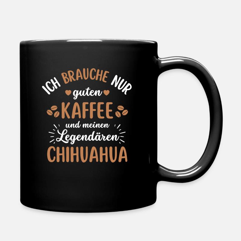 Chihuahua Kaffee Hund Cafe - Tasse einfarbig - Schwarz