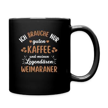 Weimaraner Kaffee Hund Cafe - Tasse einfarbig - Schwarz - Rechts