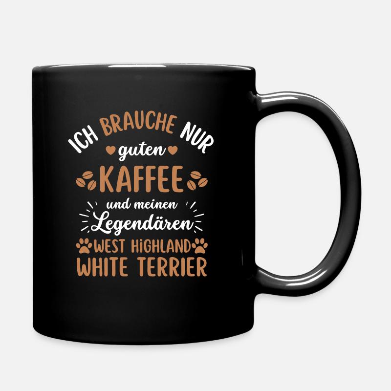 West Highland White Terrier Kaffee Hund Cafe - Tasse einfarbig - Schwarz