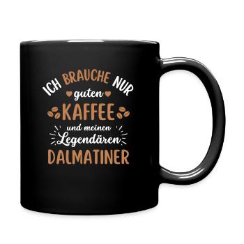 Dalmatiner Kaffee Hund Cafe - Tasse einfarbig - Schwarz - Rechts