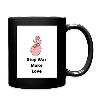 Stop War - Tasse einfarbig - Schwarz - Rechts