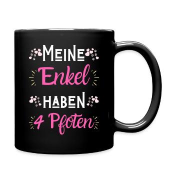 hunde oma sprüche hund besitzer enkelkinder enkel - Tasse einfarbig - Schwarz - Rechts