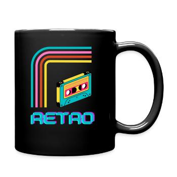 Vintage Retro Kasette - Tasse einfarbig - Schwarz - Rechts