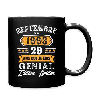 Cadeau D'anniversaire 29 Ans Septembre 1993 Rétro - Mug uni - noir - Droite
