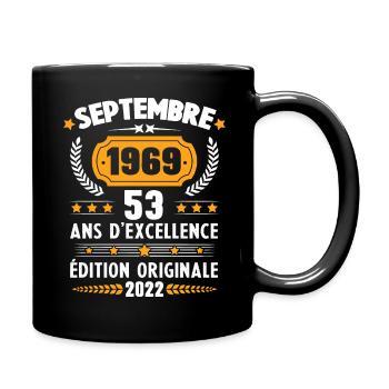Cadeau D'anniversaire Rétro 53 Ans Septembre 1969 - Mug uni - noir - Droite