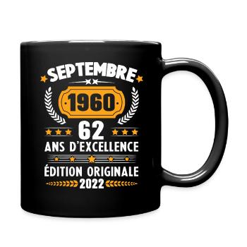 Cadeau D'anniversaire Rétro 62 Ans Septembre 1960 - Mug uni - noir - Droite