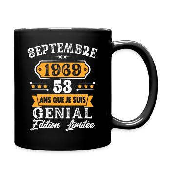 Cadeau D'anniversaire 53 Ans Septembre 1969 Rétro - Mug uni - noir - Droite
