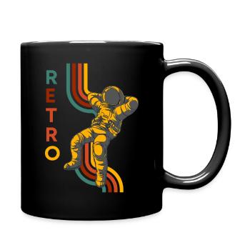 Retro Design Astronaut - Tasse einfarbig - Schwarz - Rechts
