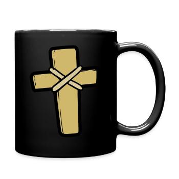 Cross of Christ / Christian Cross - Full Colour Mug - black - Right