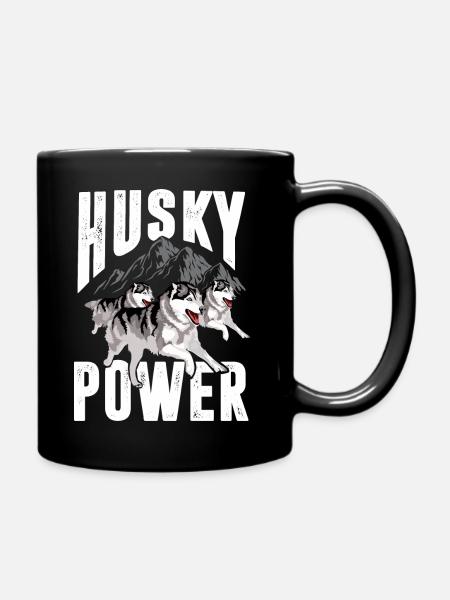 Chiens de traîneau et traîneaux montent Huski Power - Mug uni - noir