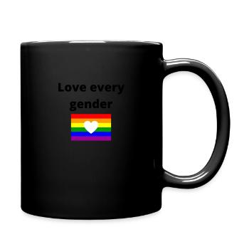 Love every Gender - Tasse einfarbig - Schwarz - Rechts