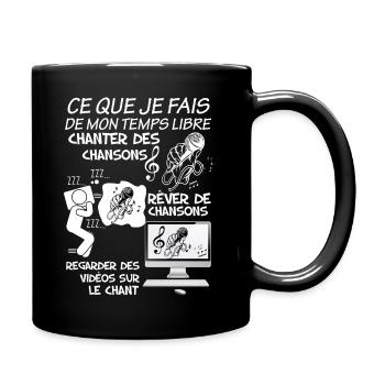 Chanson Chant Et Passion Cadeau Chanteur - Mug uni - noir - Droite