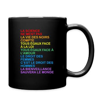 Droit des femmes, des hommes et d'aimer - Mug uni - noir - Droite